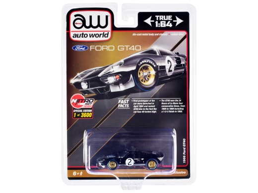 1966 Ford GT40 RHD 1/64 Diecast Model Car by Auto World