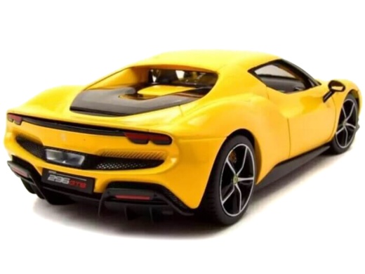 Ferrari 296 GTB Yellow 'Race + Play' Series 1/18 Diecast Model Car by Bburago