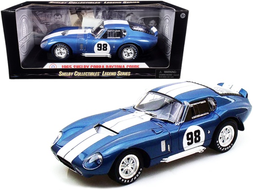 1965 Shelby Cobra Daytona Coupe #98 Blue 1/18 Diecast Model Car By Shelby Collectibles