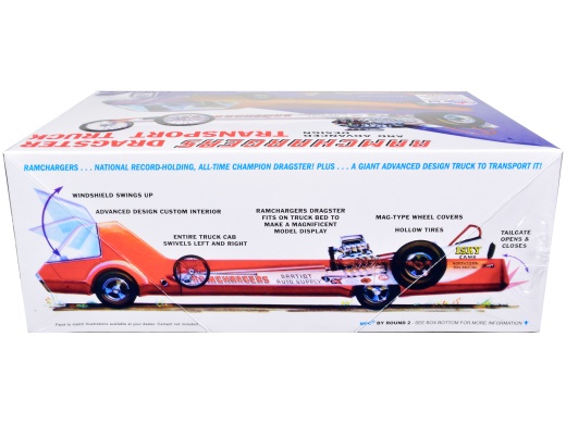 MPC Skill 2 Model Kit Ramchargers Dragster and Advanced Design Transport Truck 2 Kits In 1 1/25 Scale