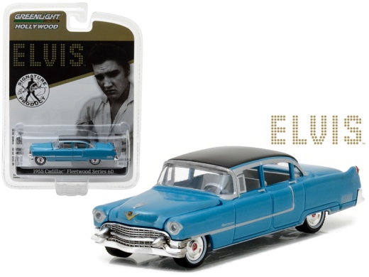 1955 Cadillac Fleetwood Series 60 Special Blue With Black Top Elvis Presley 1/64 Diecast Model Car