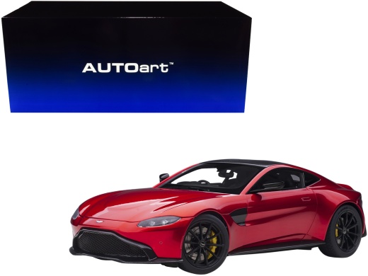 2019 Aston Martin Vantage RHD 1/18 Model Car - Hyper Red Metallic with Carbon Top by Autoart