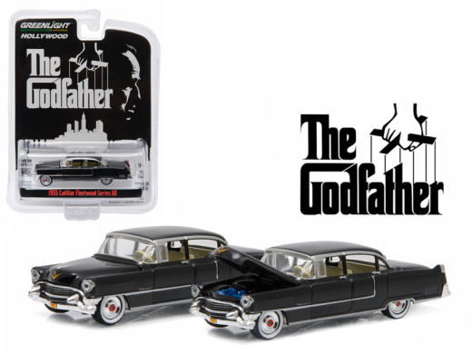 1955 Cadillac Fleetwood Series 60 Black Diecast Model Car - The Godfather Movie Replica