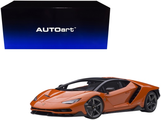 Lamborghini Centenario Arancio Argos / Pearl Orange with Carbon Top 1/18 Scale Model Car by Autoart