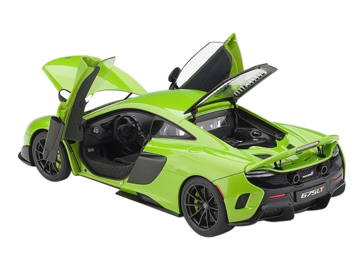 McLaren 675LT Napier Green with Black Wheels 1/18 Model Car by Autoart