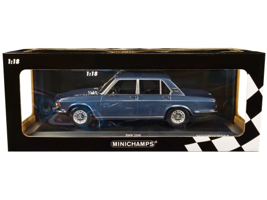1968 BMW 2500 Blue Metallic Limited Edition 1/18 Diecast Model Car by Minichamps