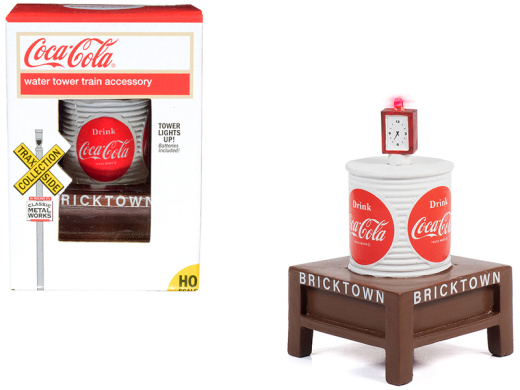 Coca-Cola Water Tower with Light Bricktown 1/87 HO Scale Model