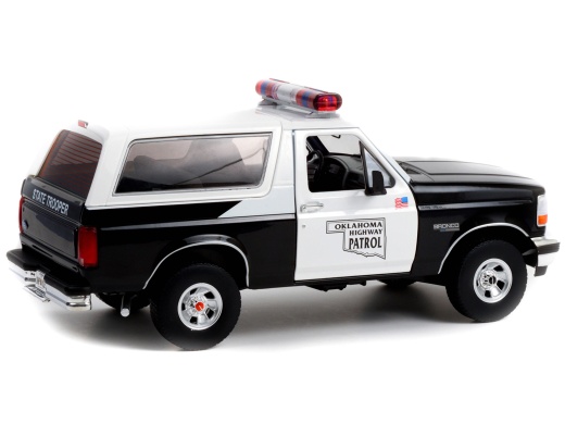 1996 Ford Bronco Police Black And White Oklahoma Highway Patrol Diecast Model Car