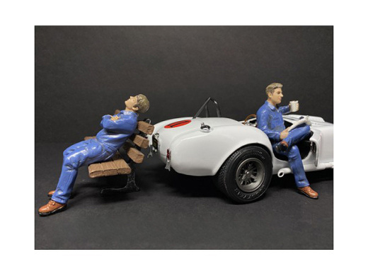 Sitting Mechanics 2 Piece Figurine Set for 1/24 Scale Models by American Diorama