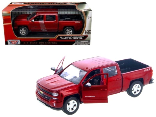 2017 Chevrolet Silverado 1500 Lt Z71 Crew Cab Metallic Red 1/27 Diecast Model Car By Motormax