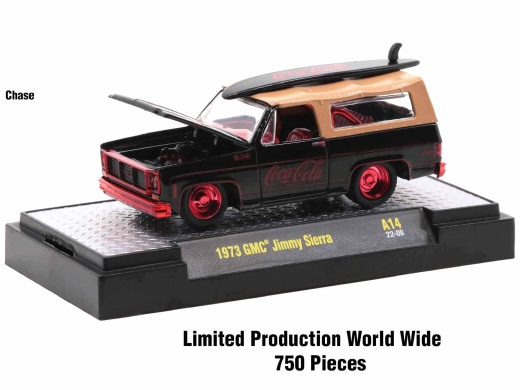 1988 Ford Mustang GT #88, 1973 GMC Jimmy Sierra, and 1960 Volkswagen Delivery Van '3 Sodas' Set of 3 Pieces Limited Edition Diecast Model Cars by M2 Machines
