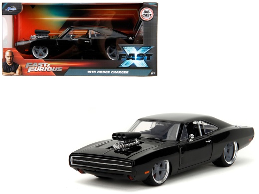 1970 Dodge Charger R/T Black 'Fast X' Diecast Model Car - Jada 1/24 Scale
