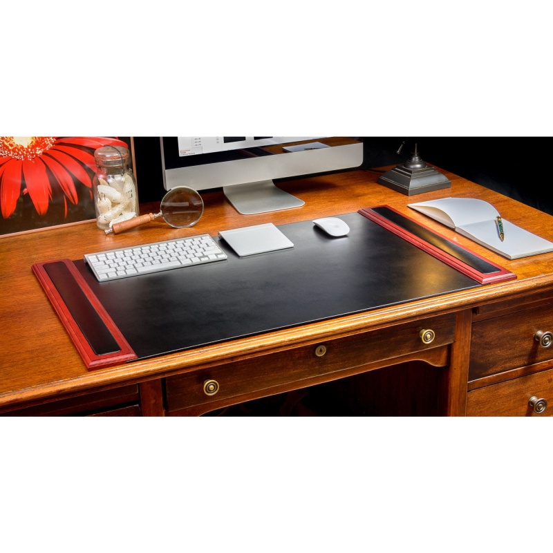 Rosewood & Leather 8-Piece Desk Set