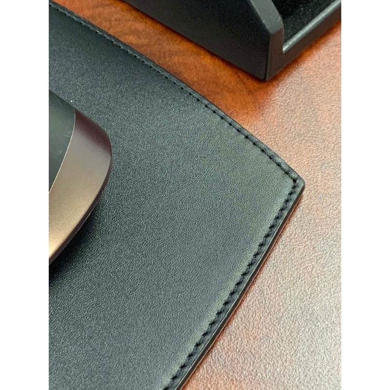 Classic Black Leather Mouse Pad