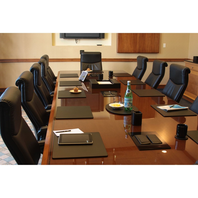 Classic Black Leather 17 X 14 Conference Table Pad