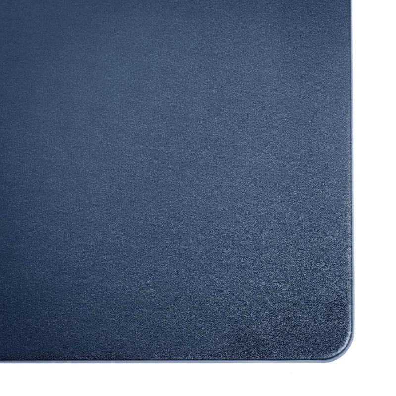 Navy Blue Leatherette Desk Pad W/Out Rails, 24 X 19