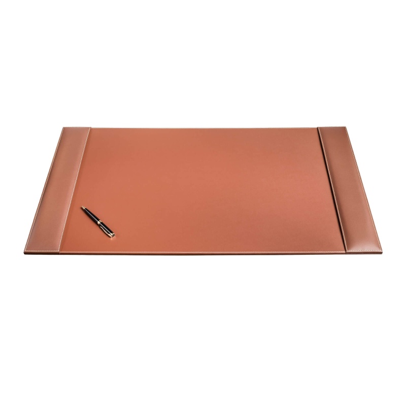 Rustic Brown Leather 34" X 20" Side-Rail Desk Pad