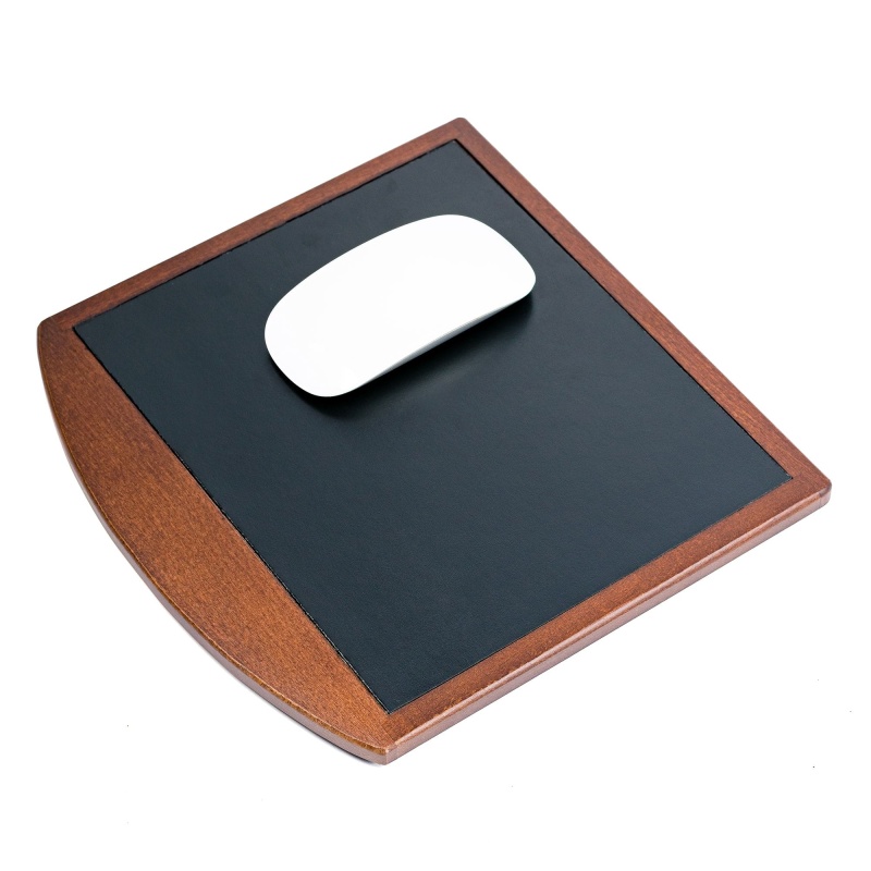 Walnut & Leather Mouse Pad