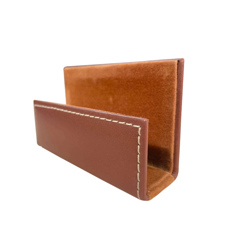 Rustic Brown Leather Business Card Holder