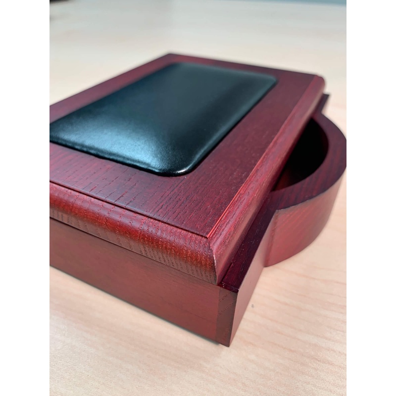 Rosewood & Leather 4" X 6" Memo Holder