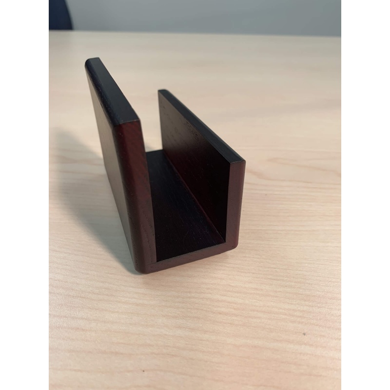 Rosewood & Leather Business Card Holder