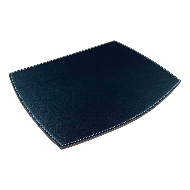 Rustic Black Leather Mouse Pad