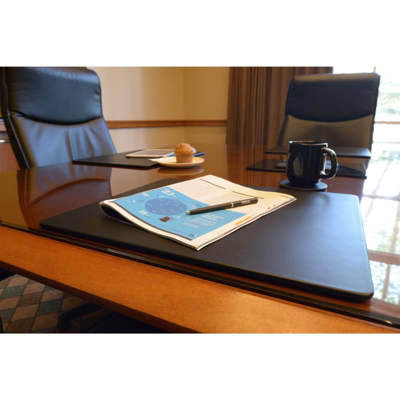 Classic Black Leather 17 X 14 Conference Table Pad