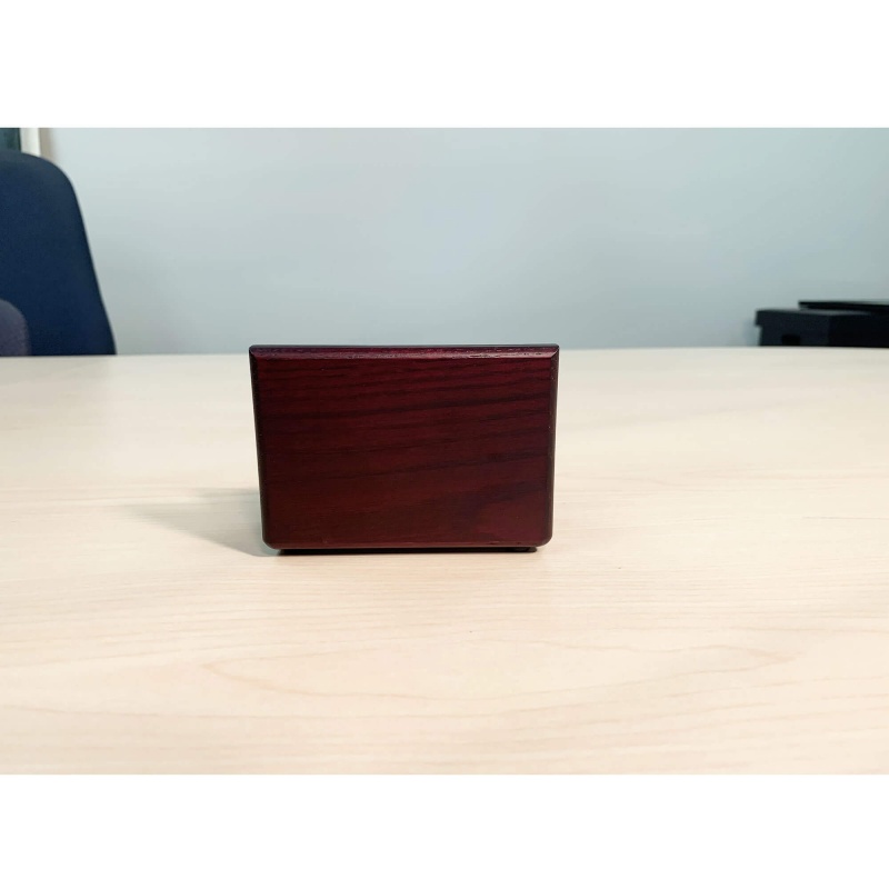 Mahogany (Rosewood) & Black Leather Business Card Holder