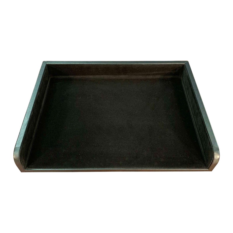 Classic Black Leather Side Load Letter Tray
