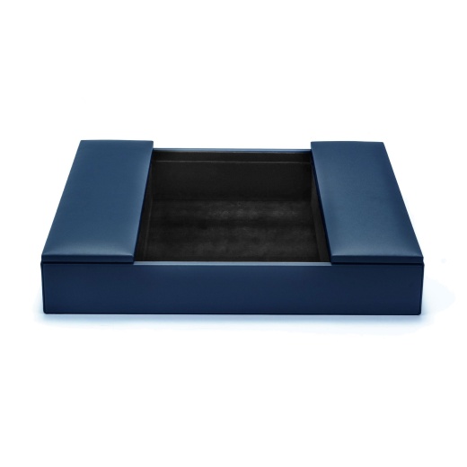 Navy Blue Leatherette Enhanced Conference Room Organizer