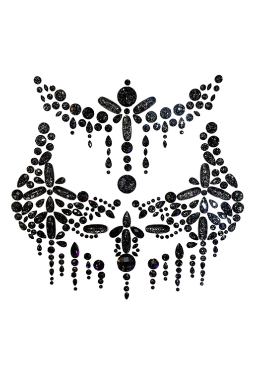 Black Glitter Sticker Top - Crystal Jewel Nipztix Pasties by Donna Di Capri