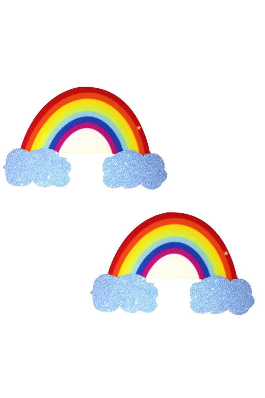 Rainbow Glitter Cloud Pasties by Donna Di Capri