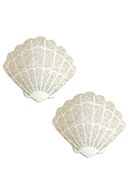 Silver Glitter Mermaid Shell Pasties - Donna Di Capri