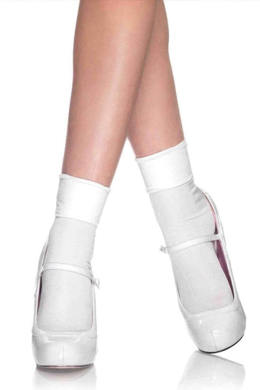 White Nylon Cuff Anklets - One Size Fit All by Donna Di Capri