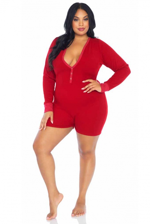 Plus Size Long Johns Romper by Donna Di Capri