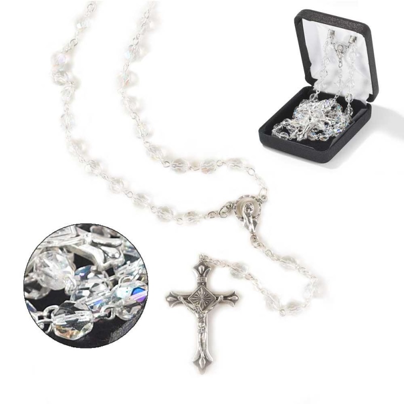 Rosary Faux Crystal Ab Madonna 5Mm
