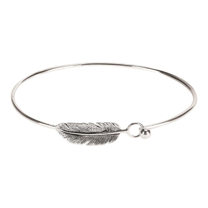 Angel Feather Wire Bangle Bracelet Verse
