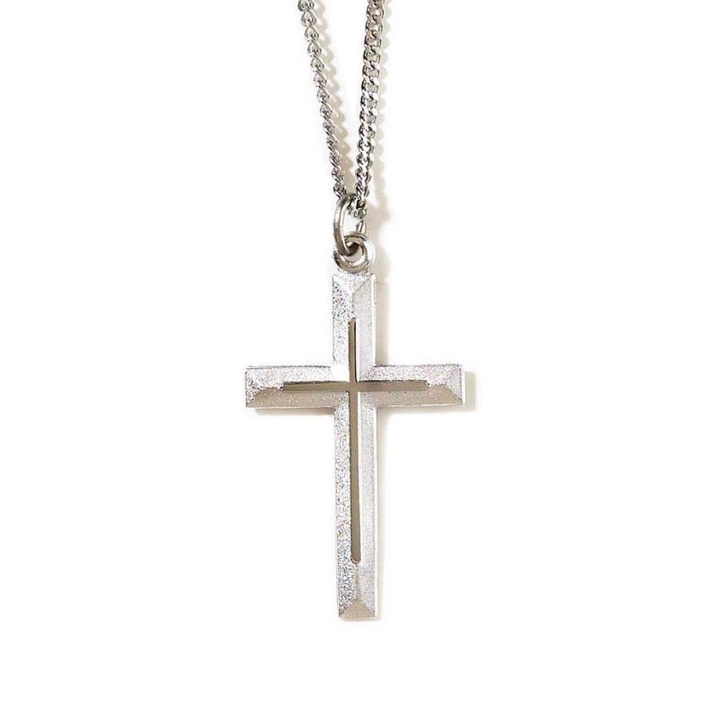 Thin Silver Cross Necklace