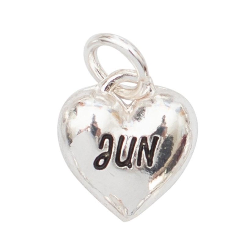 June Charm Silver Heart