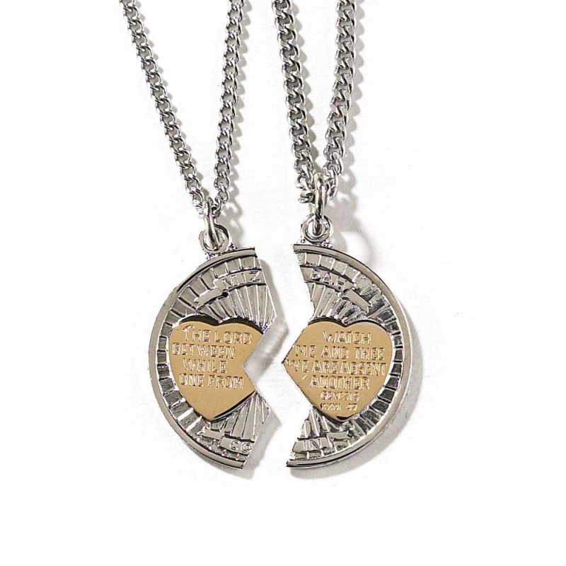Mizpah Silver Plated Coin Necklaces