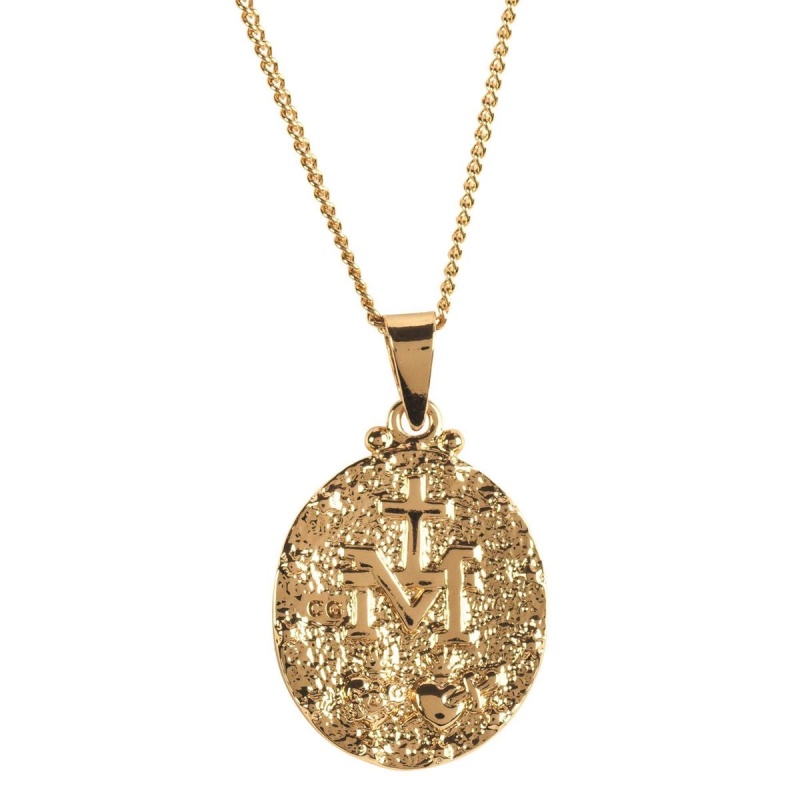 Miraculous Medal Gold Plate 18" Ch