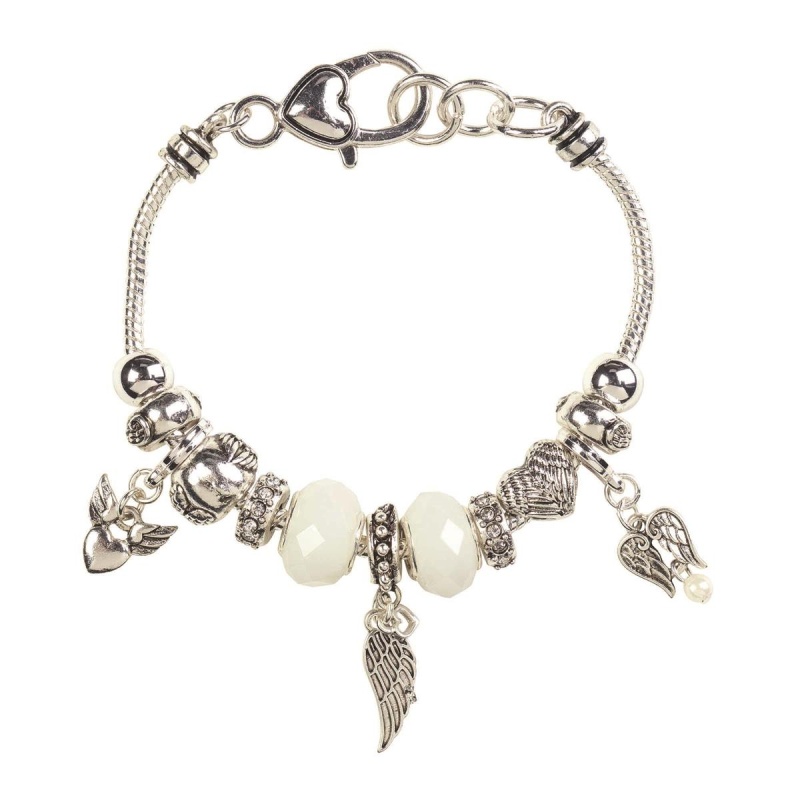 Bracelet Multi Beads Angel Silver Plate