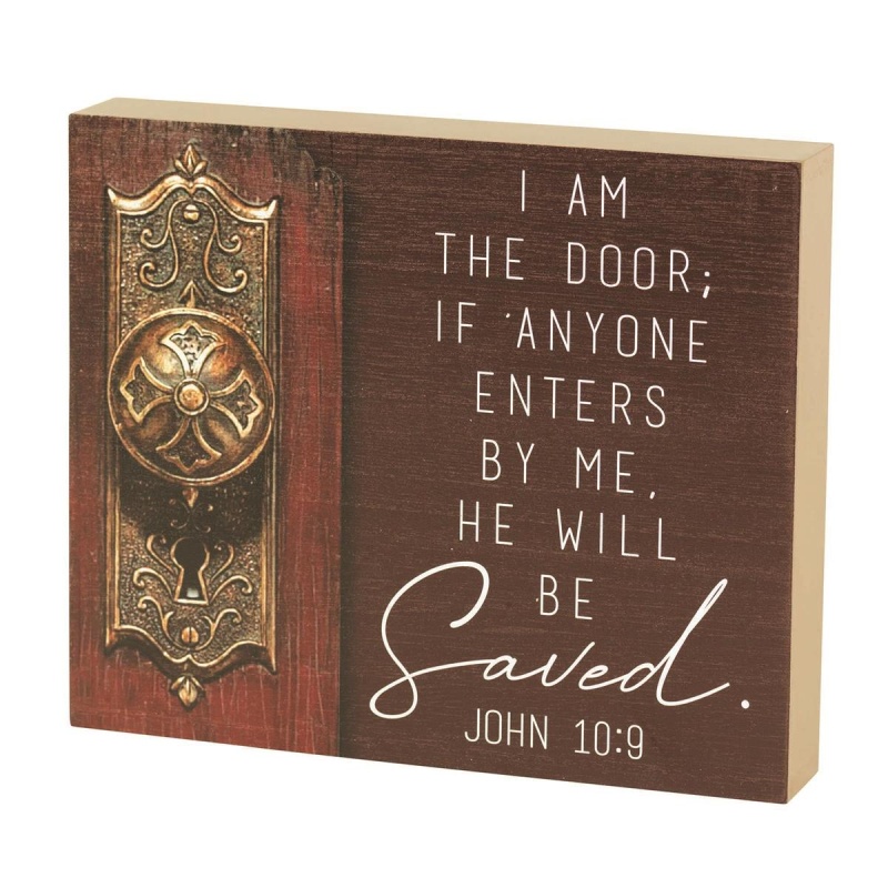Tabletop Plaque I Am The Door 10X8