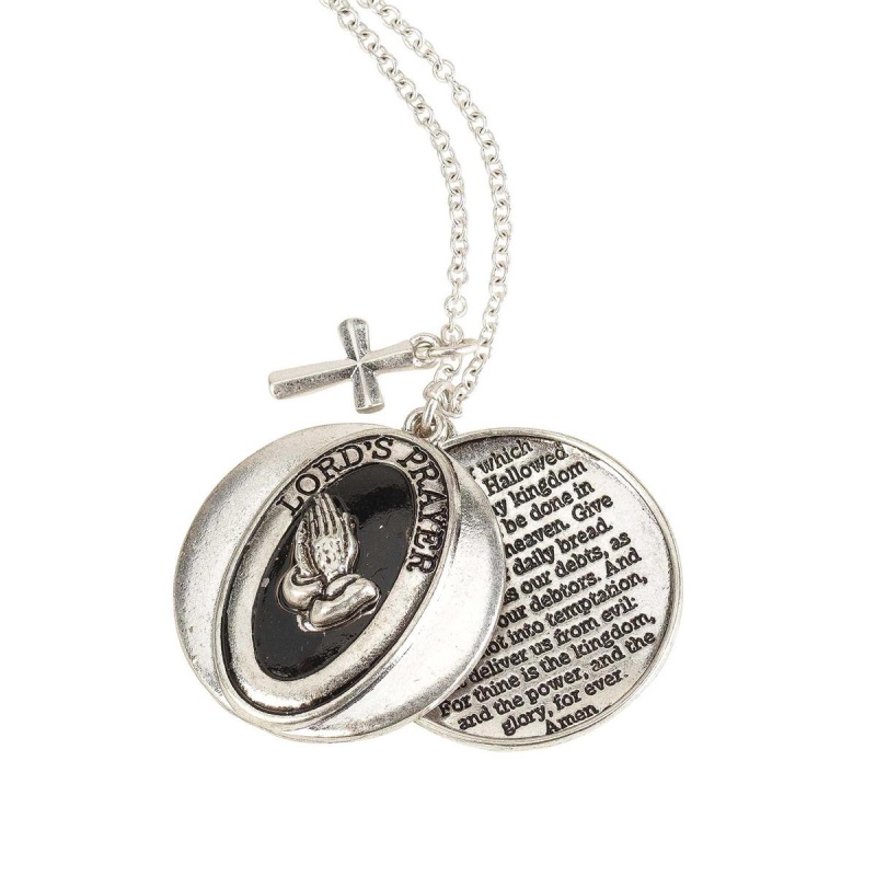 Lord's Prayer Silver Plate 24" Chain