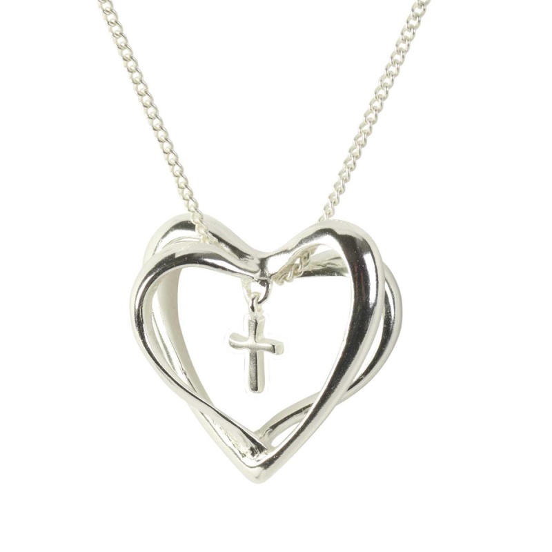 Heart Cross Necklace Marriage Takes 3