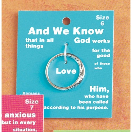 Rng-Sp Inspiring Rom8:28 Sz9: Silver Plated Inspiring - Romans 8:28 Size 9 Ring