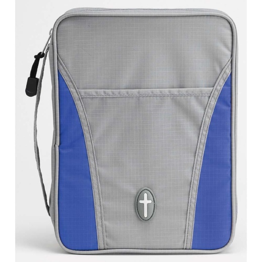 Bible Cover Blue/Gray Ripstop Sport Medium