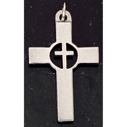 NK PWT Cir.Cross-24" Chn Dbx Pewter Pendant