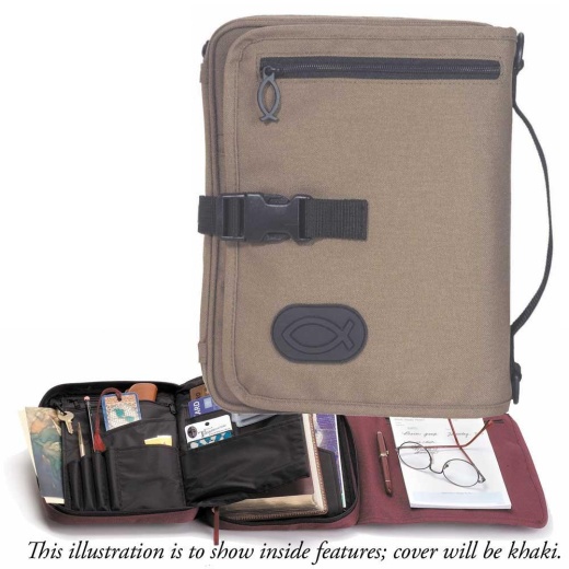 Bible Cover Organizer in Khaki Polystr Xl