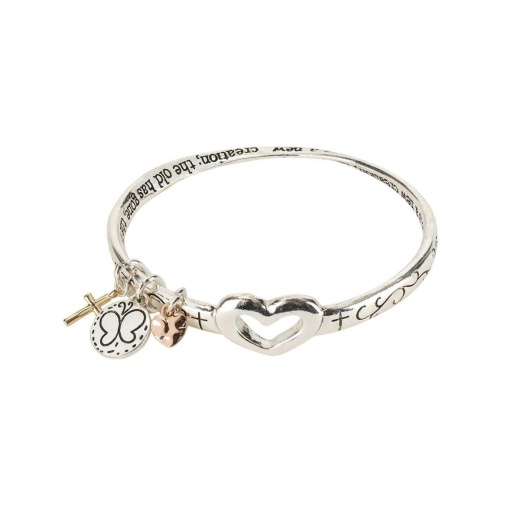 2 Corinthians 5:17 Mobius Drops Silver Plated Bangle
